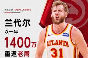 Shams:兰代尔一年1400万重返老鹰